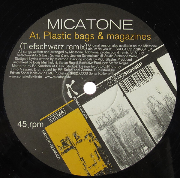 Micatone - Plastic Bags & Magazines | Sonar Kollektiv (SK004EP) - main Micatone - Plastic Bags & Magazines | Sonar Kollektiv (SK004EP) - main
