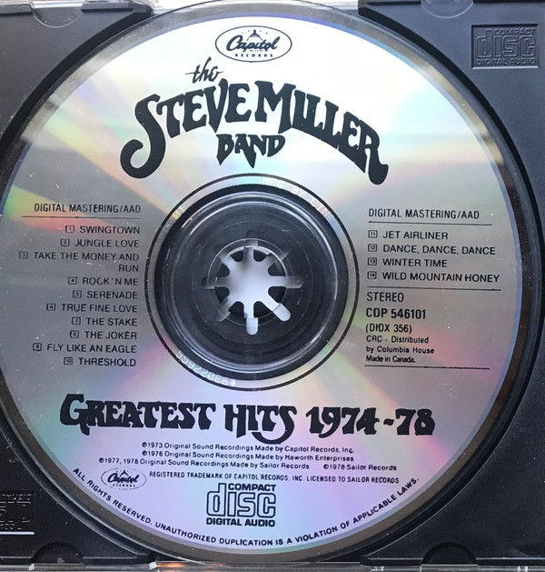 The Steve Miller Band - Greatest Hits 1974-78 | Capitol Records (CDP-546101) - 3 The Steve Miller Band - Greatest Hits 1974-78 | Capitol Records (CDP-546101) - 3