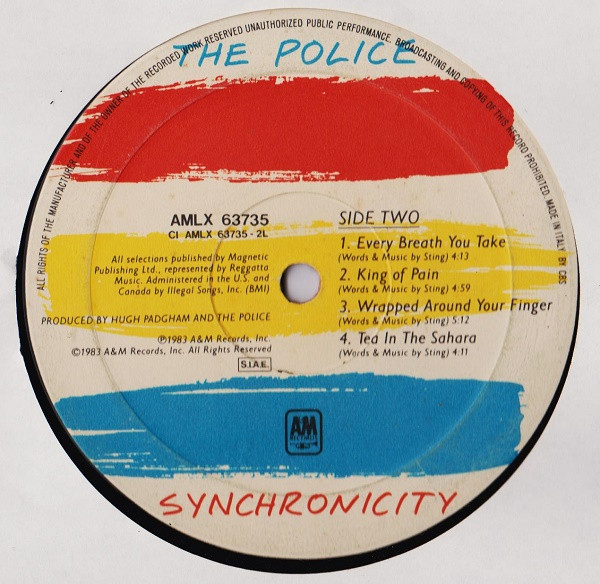 The Police - Synchronicity | A&M Records (AMLX 63735) - 4 The Police - Synchronicity | A&M Records (AMLX 63735) - 4