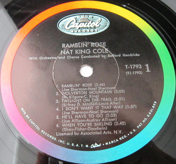 Nat King Cole - Ramblin' Rose (Mono) [Vinyl] | Capitol Records (T 1793) - 3