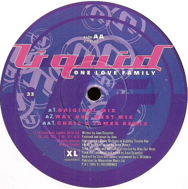 Liquid - One Love Family | XL Recordings (XLT 57 DJ) - 3