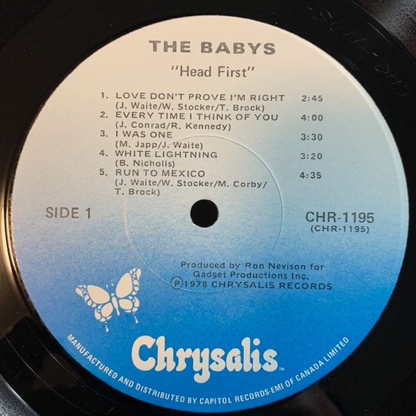 The Babys - Head First | Chrysalis (CHR-1195) - 3