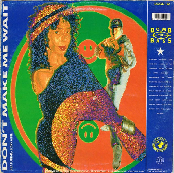 Bomb The Bass Featuring Merlin / Lorraine - Megablast (Hip Hop On Precinct 13) / Don't Make Me Wait | Rhythm King (DOOD 122) - main