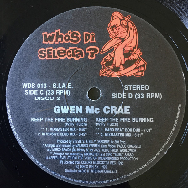 Gwen McCrae - Keep The Fire Burning / Funky Sensation | Who's Di Selecta? (WDS 013) - 6 Gwen McCrae - Keep The Fire Burning / Funky Sensation | Who's Di Selecta? (WDS 013) - 6