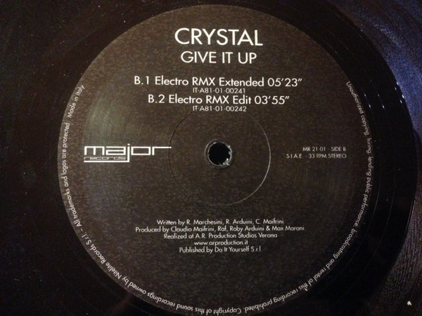Crystal - Give It Up | Major Records (MR 21.01) - 2