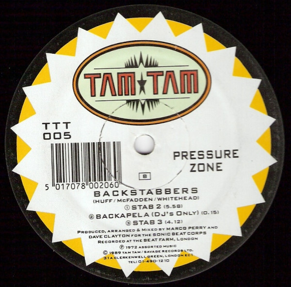 Pressure Zone - Backstabbers | Tam Tam Records (TTT 005) - 2
