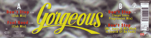 Gorgeous - Don't Stop | Electronic (7243 8 62282 6 0) - 2