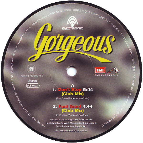 Gorgeous - Don't Stop | Electronic (7243 8 62282 6 0) - 3