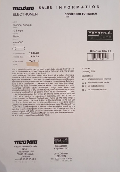 Electromen - Chatroom Romance | Terminal Antwerp (TA 006) - 3 Electromen - Chatroom Romance | Terminal Antwerp (TA 006) - 3