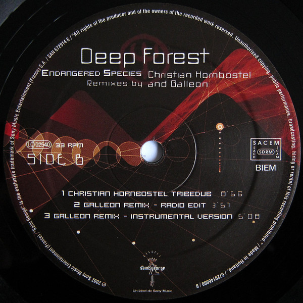 Deep Forest - Endangered Species (Remixes By Christian Hornbostel And Galleon) | Saint George (SAN 672914 6) - 4 Deep Forest - Endangered Species (Remixes By Christian Hornbostel And Galleon) | Saint George (SAN 672914 6) - 4
