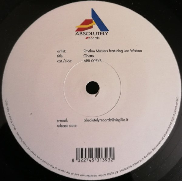 Rhythm Masters Featuring Joe Watson - Ghetto | Absolutely Records (ABR 007) - 2 Rhythm Masters Featuring Joe Watson - Ghetto | Absolutely Records (ABR 007) - 2