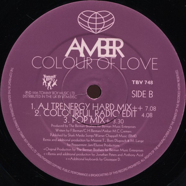 Amber - Colour Of Love | Tommy Boy (TBV 748) - 3