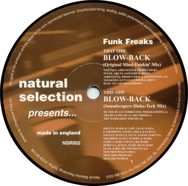 Funk Freaks - Blow-Back | Natural Selection Recordings (NSR002) - main Funk Freaks - Blow-Back | Natural Selection Recordings (NSR002) - main