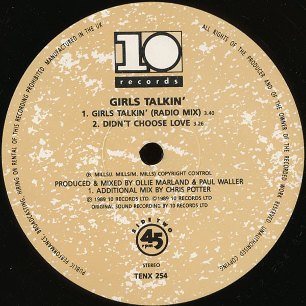 Girls Talkin' - Girls Talkin' | 10 Records (TENX 254) - 3