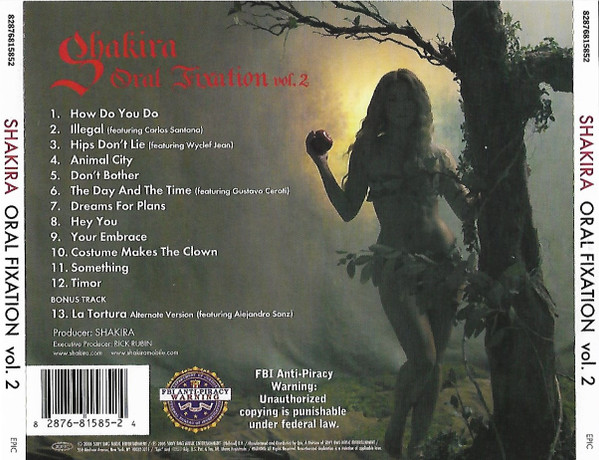 Shakira - Oral Fixation Vol. 2 | Epic (82876815852) - 2 Shakira - Oral Fixation Vol. 2 | Epic (82876815852) - 2