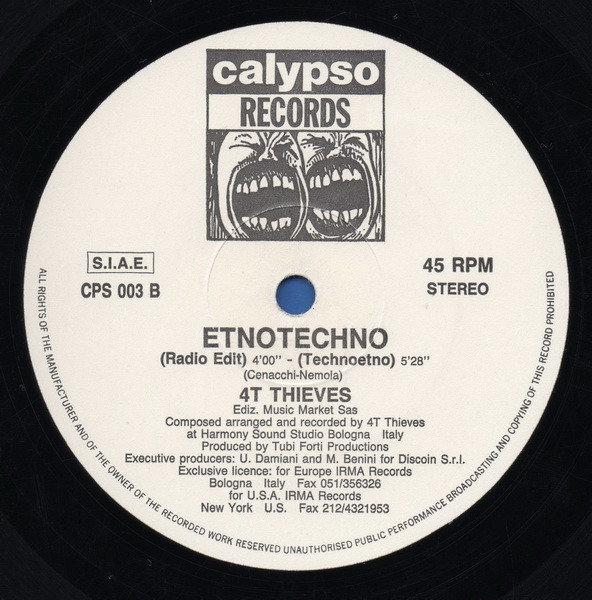 4T Thieves - Etnotechno | Calypso Records (CPS 003) - 4 4T Thieves - Etnotechno | Calypso Records (CPS 003) - 4