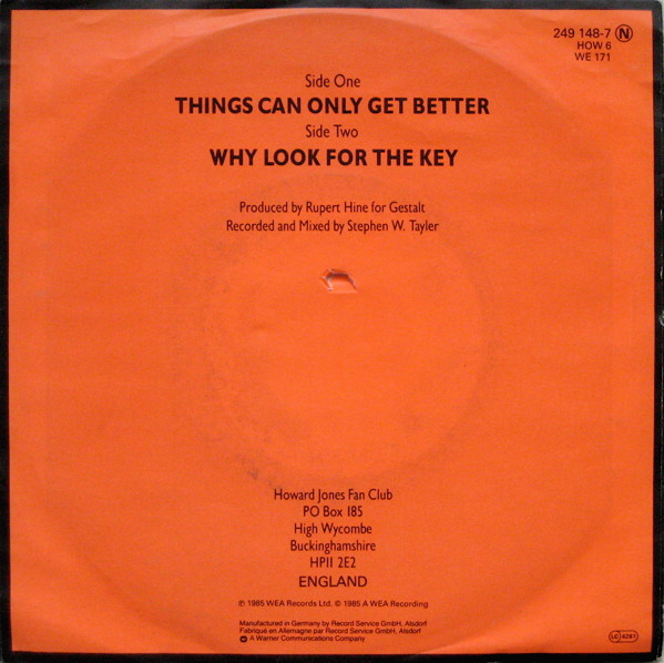 Howard Jones - Things Can Only Get Better | WEA (249 148-7) - 2