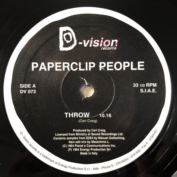 Paperclip People - Throw | D:vision Records (DV 073) - 3