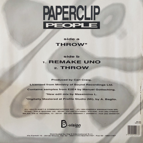 Paperclip People - Throw | D:vision Records (DV 073) - 2