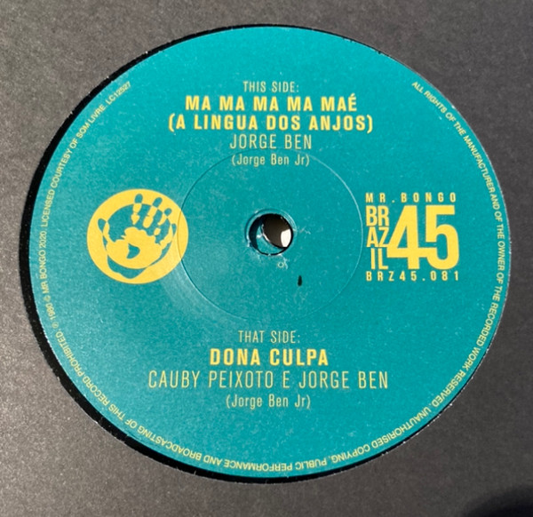 Jorge Ben - Ma Ma Ma Ma Maé (A Lingua Dos Anjos) | Mr Bongo (BRZ45.081)