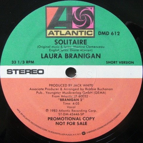 Laura Branigan - Solitaire | Atlantic (DMD 612) - 2 Laura Branigan - Solitaire | Atlantic (DMD 612) - 2
