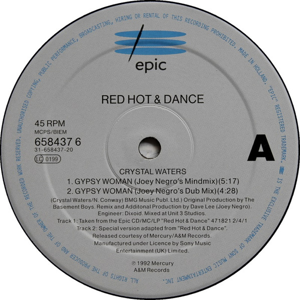 Crystal Waters / Sabrina Johnston - Gypsy Woman / Peace | Epic (658437 6) - 3