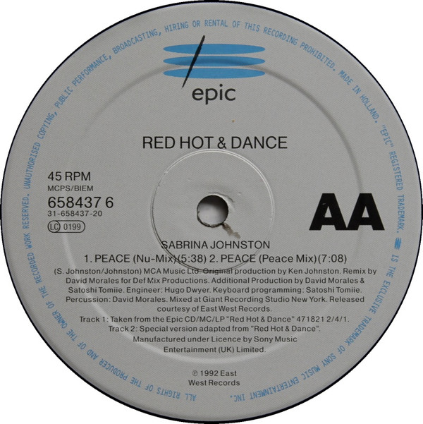 Crystal Waters / Sabrina Johnston - Gypsy Woman / Peace | Epic (658437 6) - 4
