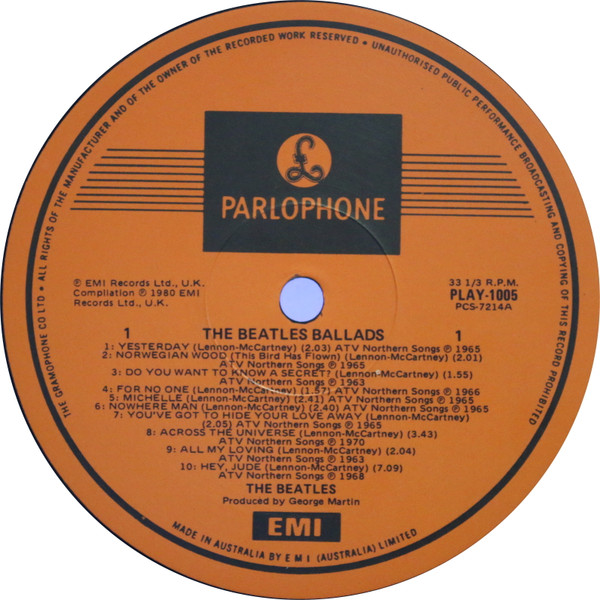 The Beatles - The Beatles Ballads | Parlophone (PLAY-1005) - 3 The Beatles - The Beatles Ballads | Parlophone (PLAY-1005) - 3