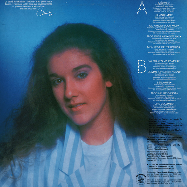 Céline Dion - Mélanie | Les Disques TBS (TBS 501) - 2 Céline Dion - Mélanie | Les Disques TBS (TBS 501) - 2