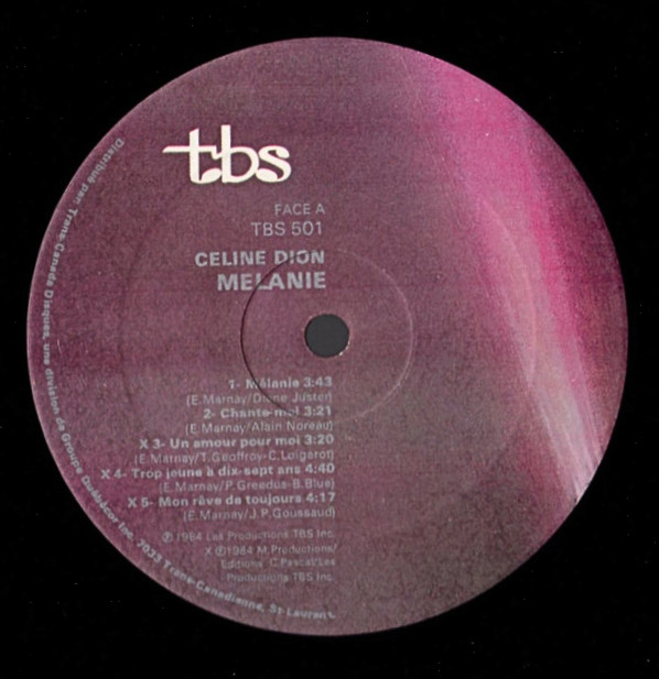 Céline Dion - Mélanie | Les Disques TBS (TBS 501) - 4 Céline Dion - Mélanie | Les Disques TBS (TBS 501) - 4