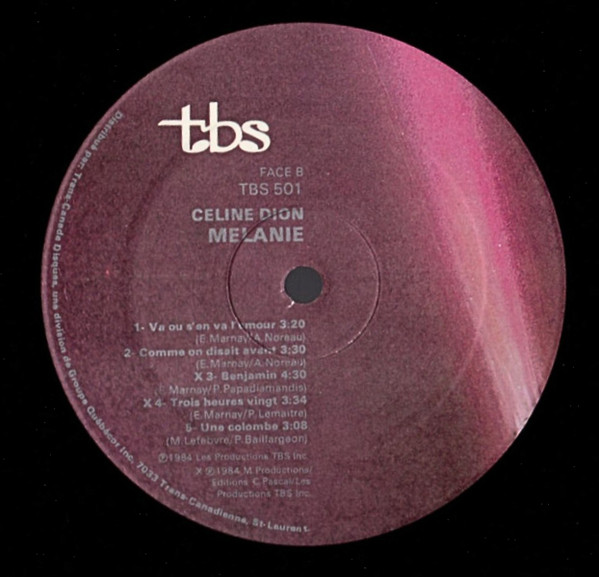 Céline Dion - Mélanie | Les Disques TBS (TBS 501) - 6 Céline Dion - Mélanie | Les Disques TBS (TBS 501) - 6