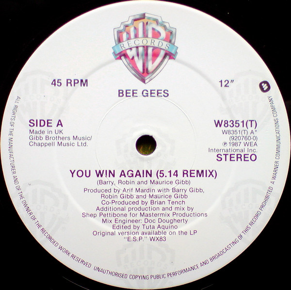 Bee Gees - You Win Again | Warner Bros. Records (W8351(T)) - 3 Bee Gees - You Win Again | Warner Bros. Records (W8351(T)) - 3