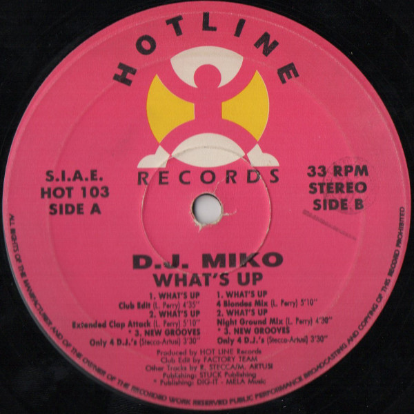DJ Miko - What's Up | Hotline Records (HOT 103) - 2
