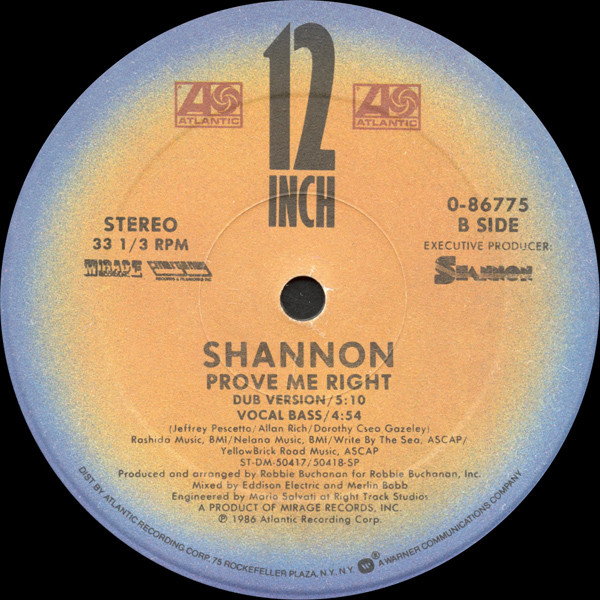 Shannon - Prove Me Right | Atlantic (0-86775) - 4