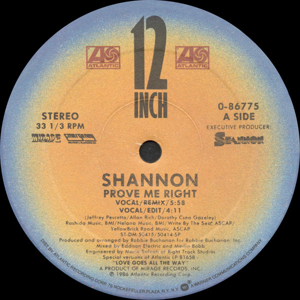 Shannon - Prove Me Right | Atlantic (0-86775) - 3