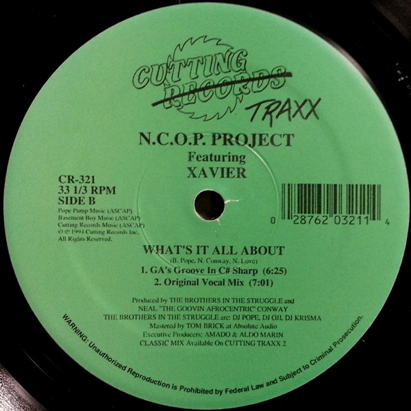 N.C.O.P. Project Featuring Xavier - What's It All About | Cutting Traxx (CR-321) - 2 N.C.O.P. Project Featuring Xavier - What's It All About | Cutting Traxx (CR-321) - 2
