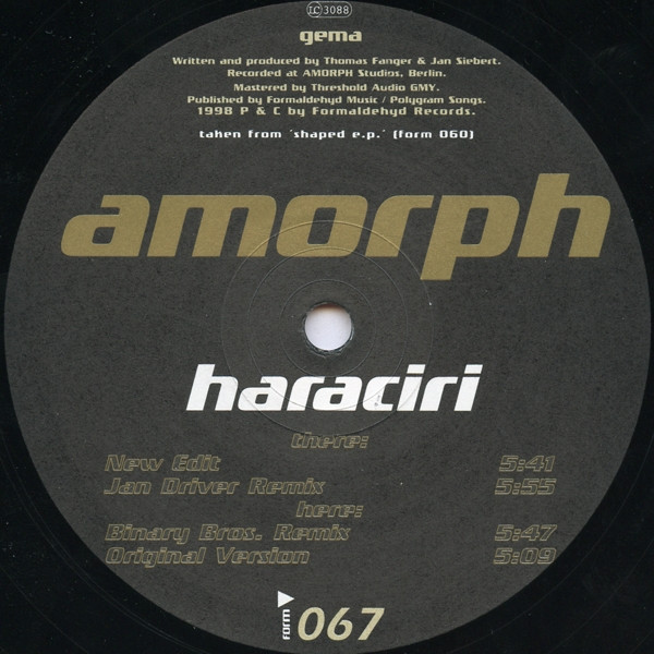 Amorph - Haraciri | Formaldehyd (form 067)