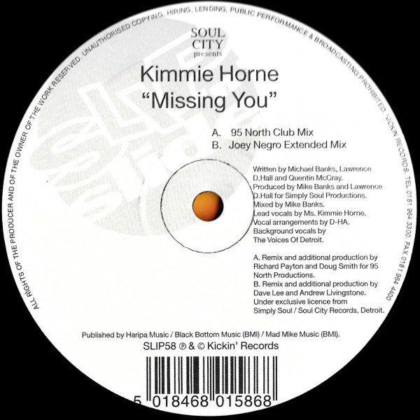 Kimmie Horne - Missing You | Slip 'n' Slide (SLIP58)