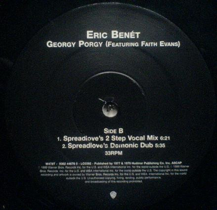Eric Benét Featuring Faith Evans - Georgy Porgy | Warner Bros. Records (W478T) - 4 Eric Benét Featuring Faith Evans - Georgy Porgy | Warner Bros. Records (W478T) - 4