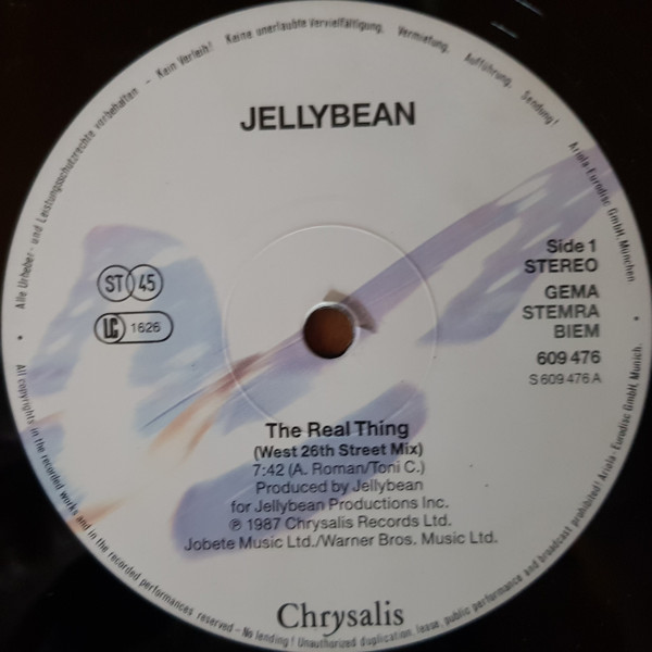 John "Jellybean" Benitez Featuring  Steven Dante - The Real Thing | Chrysalis (609 476) - 3