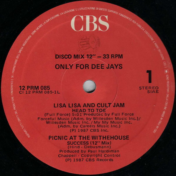 Lisa Lisa And Cult Jam / Picnic At The Whitehouse / Richenel - Head To Toe / Success / Dance Around The World | CBS (12 PRM 085) - main Lisa Lisa And Cult Jam / Picnic At The Whitehouse / Richenel - Head To Toe / Success / Dance Around The World | CBS (12 PRM 085) - main