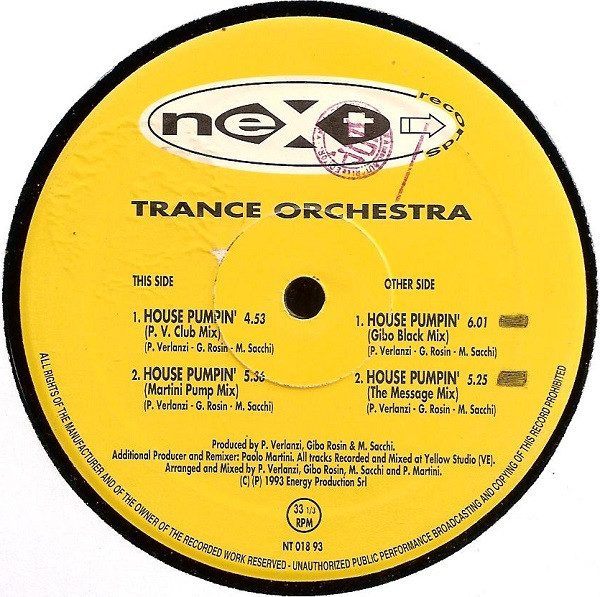 Trance Orchestra - House Pumpin' | Next Records (NT 018 93)