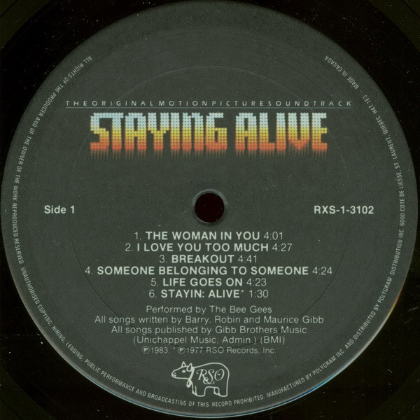 Various - The Original Motion Picture Soundtrack - Staying Alive | RSO (RXS-1-3102) - 3 Various - The Original Motion Picture Soundtrack - Staying Alive | RSO (RXS-1-3102) - 3