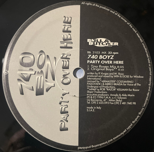 Fargetta Presents 740 Boyz - Party Over Here | Bull & Butcher Recordings (BB 2103 MX) - 4