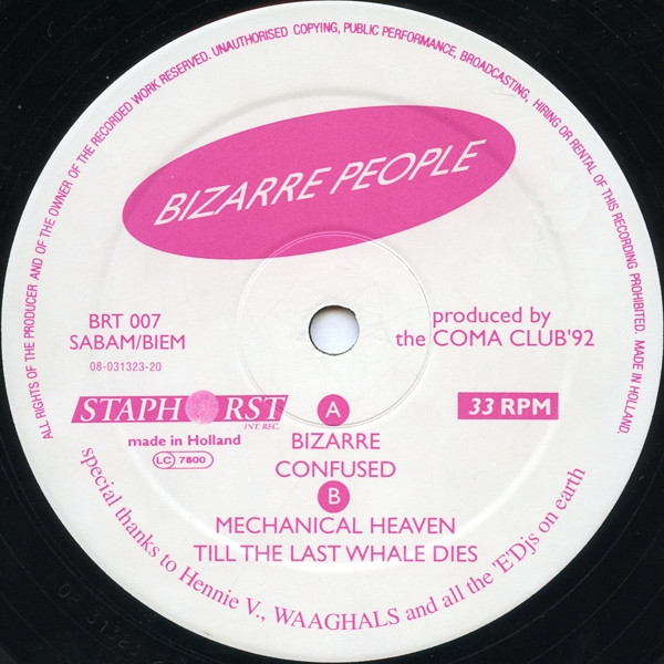 Coma Club - Bizarre People | Staphorst Int. Rec. (BRT 007) - 3