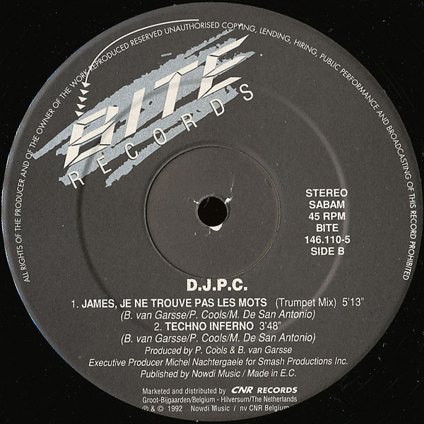 DJPC - James, Je Ne Trouve Pas Les Mots | BITE Records (146.110-5) - 4