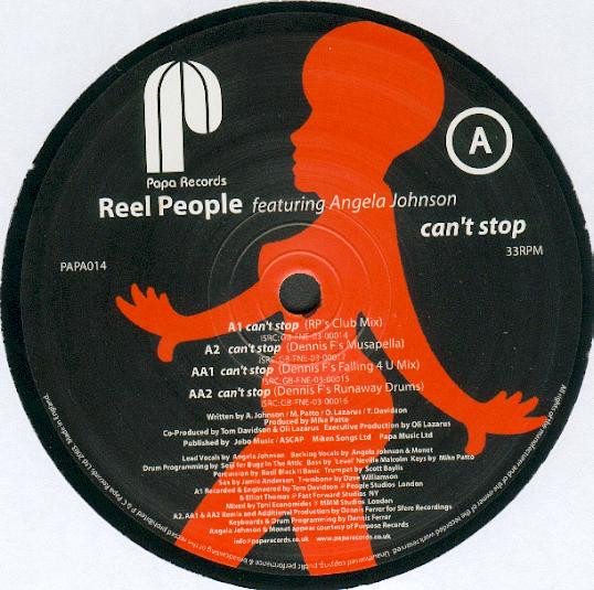 Reel People Featuring Angela Johnson - Can't Stop | Papa Records (PAPA014) - 3