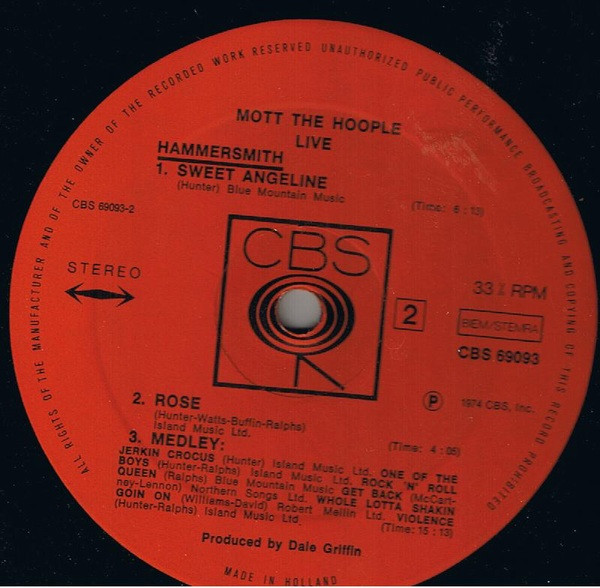 Mott The Hoople - Live | CBS (CBS 69093) - 4 Mott The Hoople - Live | CBS (CBS 69093) - 4