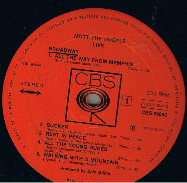 Mott The Hoople - Live | CBS (CBS 69093) - 3 Mott The Hoople - Live | CBS (CBS 69093) - 3