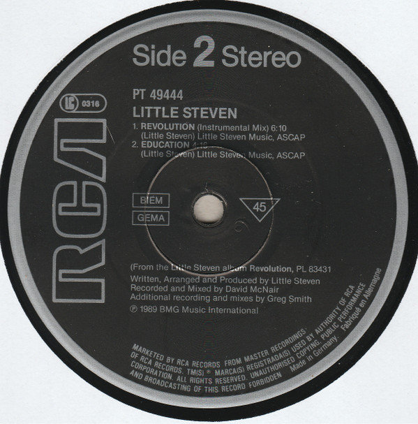 Little Steven - Revolution | RCA (PT 49444) - 4 Little Steven - Revolution | RCA (PT 49444) - 4